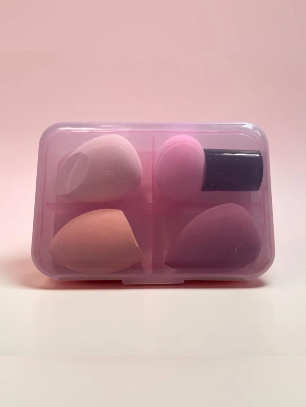 Makeup Sponge Set with Storage Case - Pink